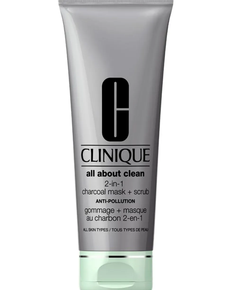 clinique all about clean™ 2-in-1 charcoal mask + scrub HOUTSKOOL MASKER & SCRUB IN 1 - ONTGIFTEND - ALLE HUIDTYPES