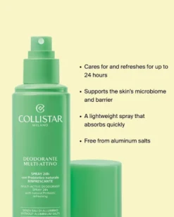 collistar hydra-illuminating Multi-Active Deodorant Spray 24H With Natural Prebiotic Refreshing, Without Aluminium Salts