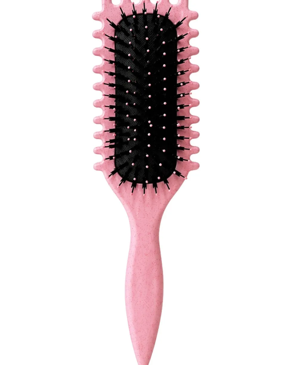 doop me & brush curly hair styling brush roze Luxe haarborstel