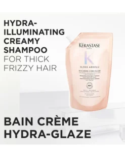 kérastase gloss absolu bain riche crème hydra-glaze navulverpakking Anti-Frizz Shampoo Met Glanseffect - Voor Dik, Pluizig Haar