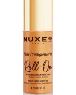 nuxe huile prodigieuse or roll-on Een droge olietextuur verrijkt met gouden parelmoerdeeltjes en een sensuele, iconische geur, in een speels, praktisch formaat.
