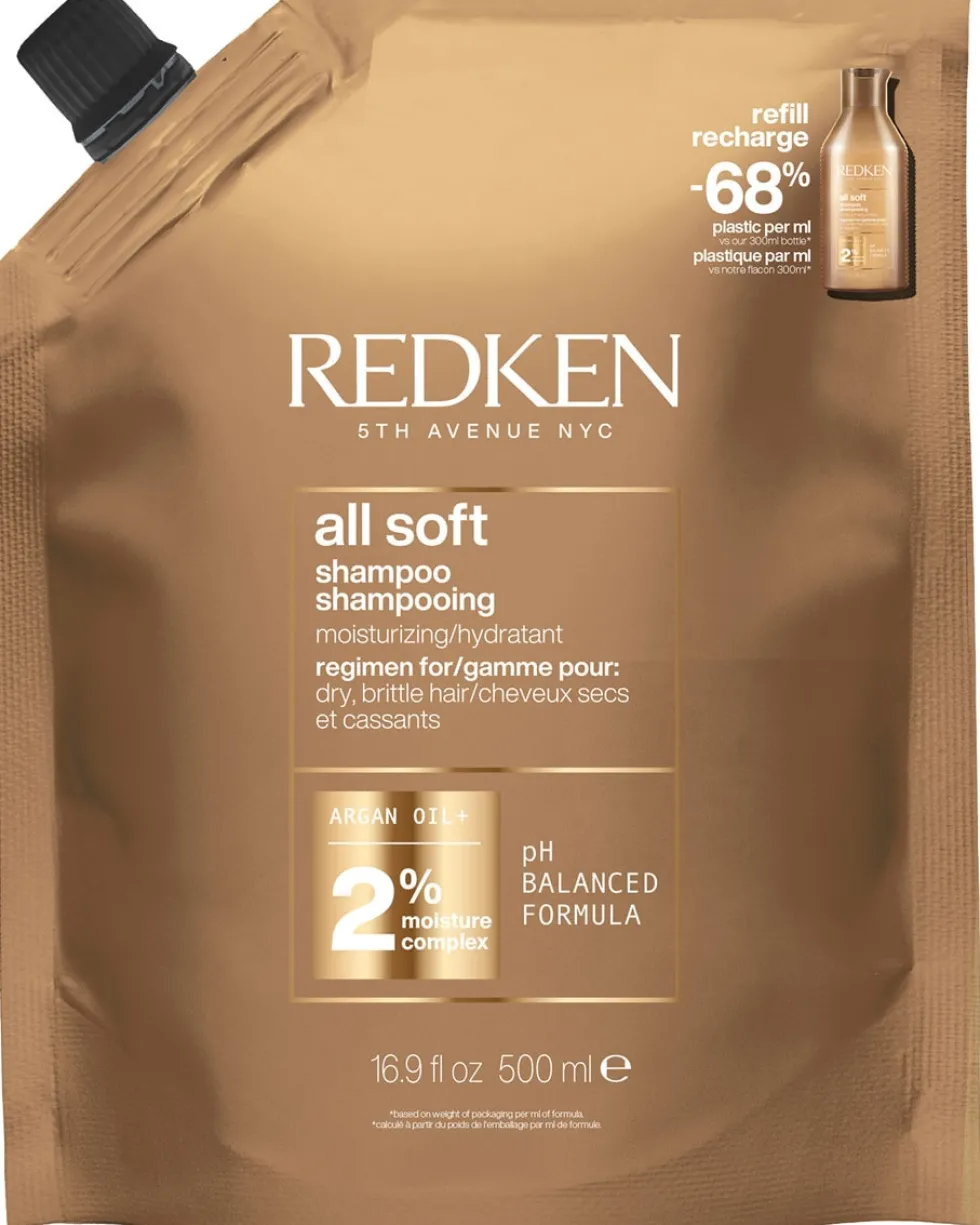 redken all soft Shampoo refill - voor droog en broos haar