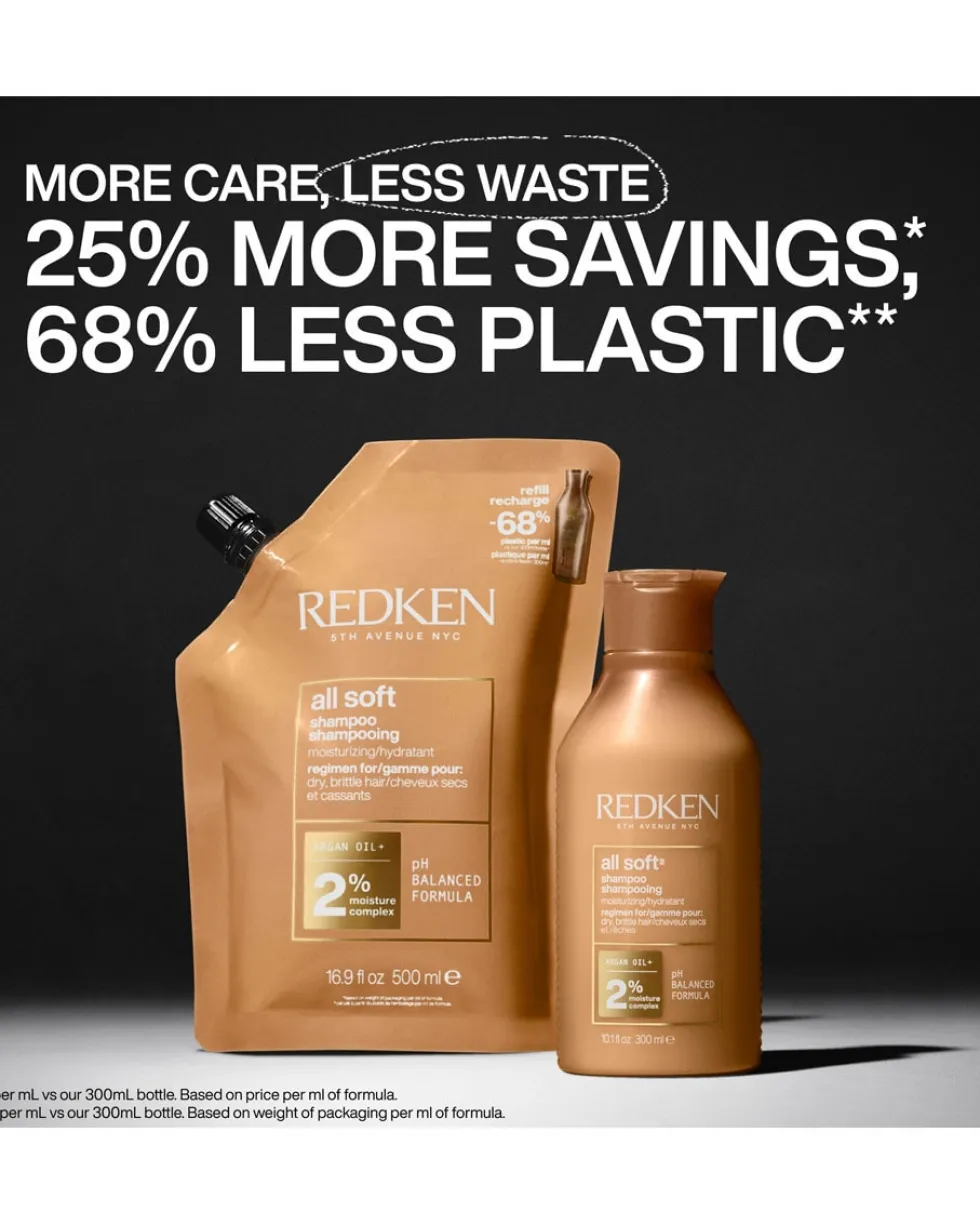 redken all soft Shampoo refill - voor droog en broos haar