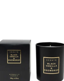 scento black vanilla & snowdrop Kleine Kaars